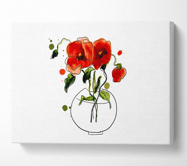  A Canvas Print of Poppy Vase Canvas Art