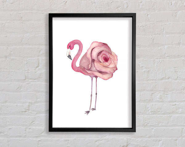 Pink Flamingo Rose Framed Print