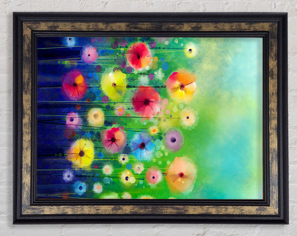Psychedelic Flower Garden Framed Print