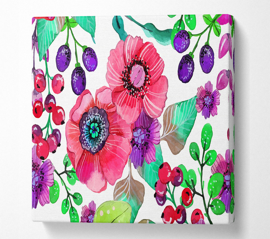  A Canvas Print of Poppies And Berries Canvas Art