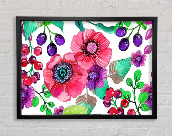Mohnblumen und Beeren