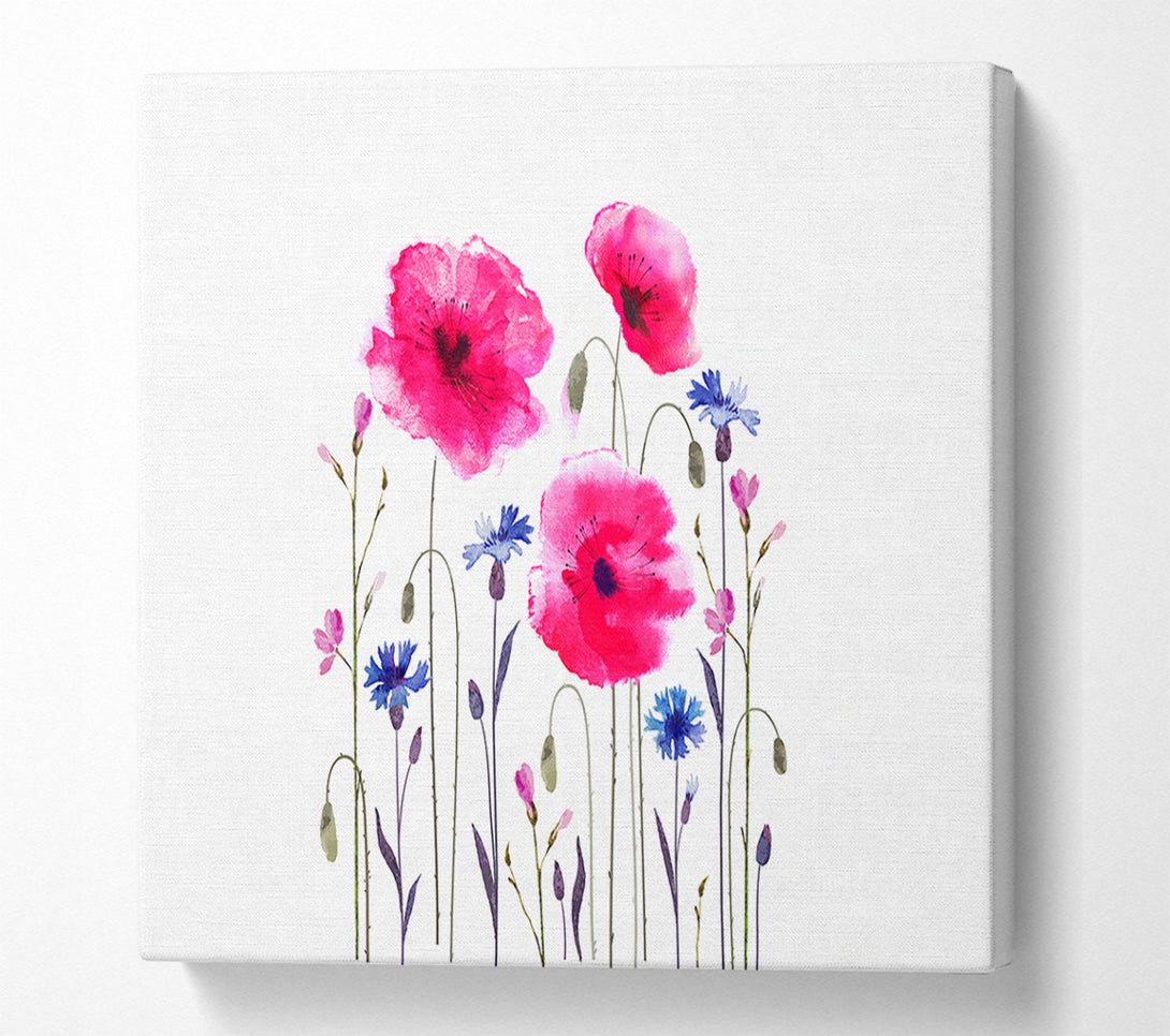  A Canvas Print of Pink Poppy Abstract Canvas Wall Art