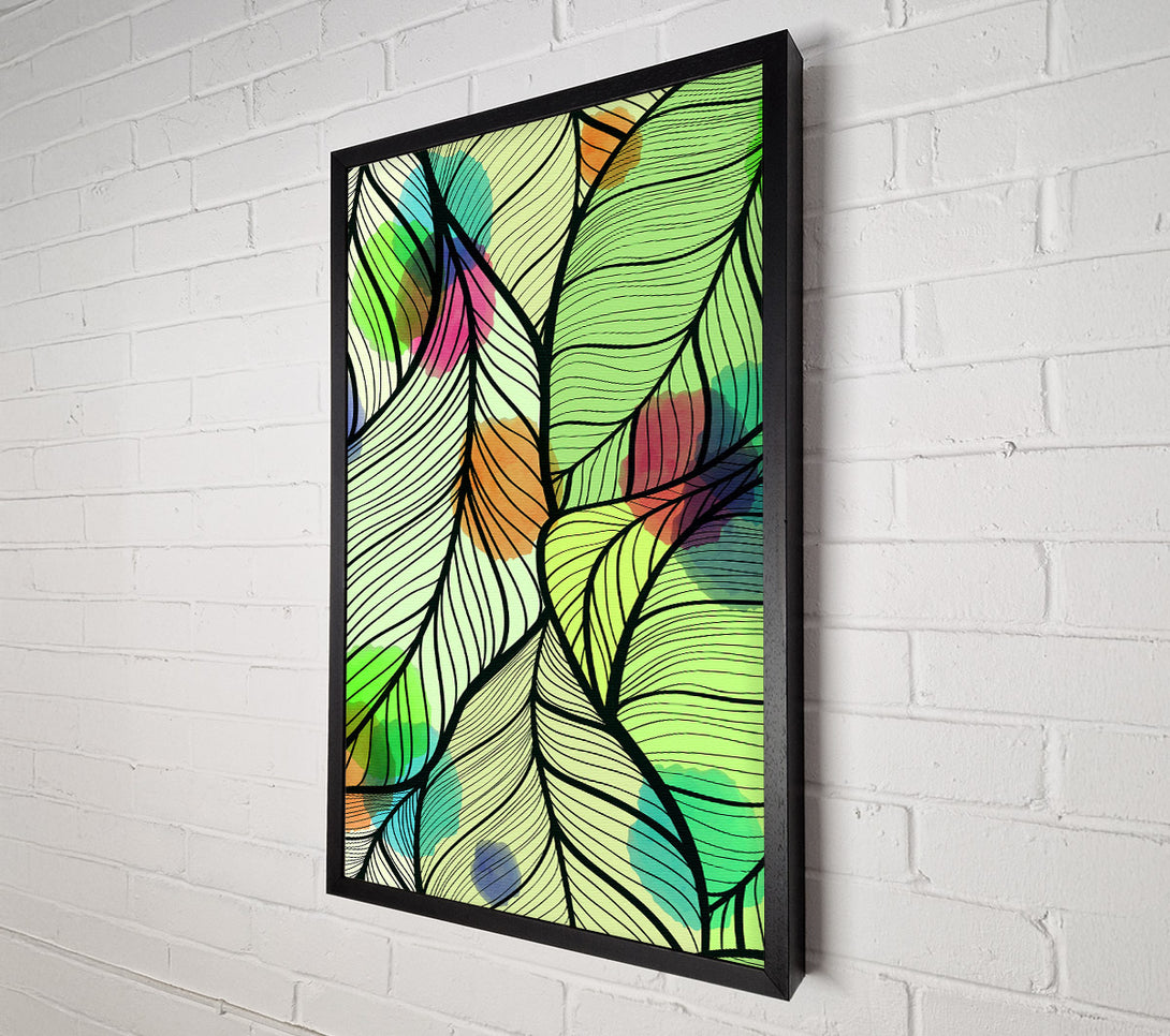  A Canvas Print of Paint Splash Leaves Canvas Wall Art