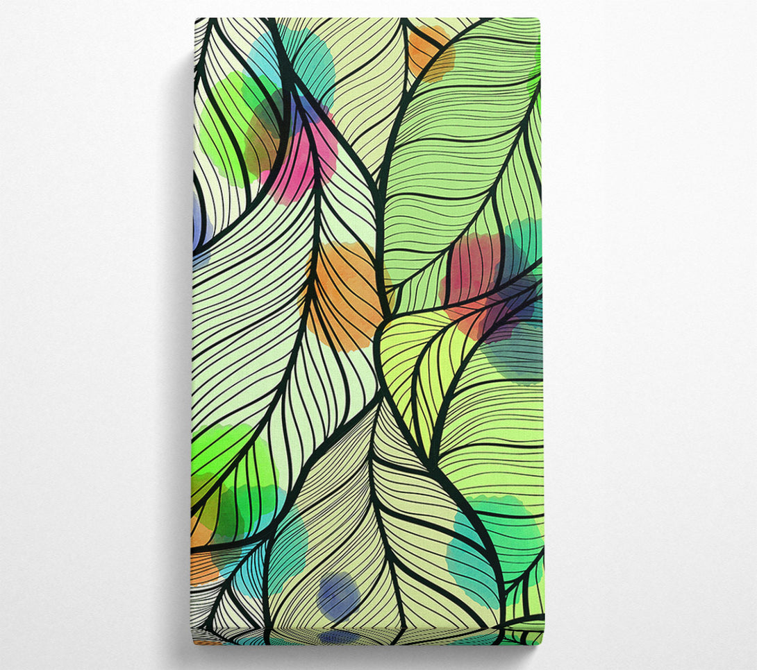  A Canvas Print of Paint Splash Leaves Canvas Wall Art