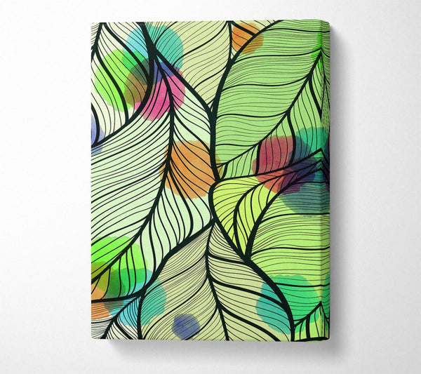 A Canvas Print of Paint Splash Leaves Canvas Wall Art