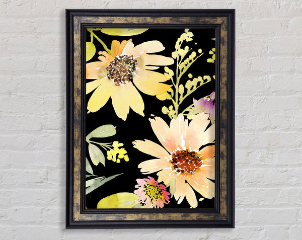 Large Golden Petals Framed Print