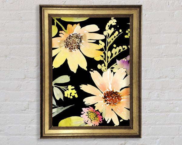 Large Golden Petals Framed Print