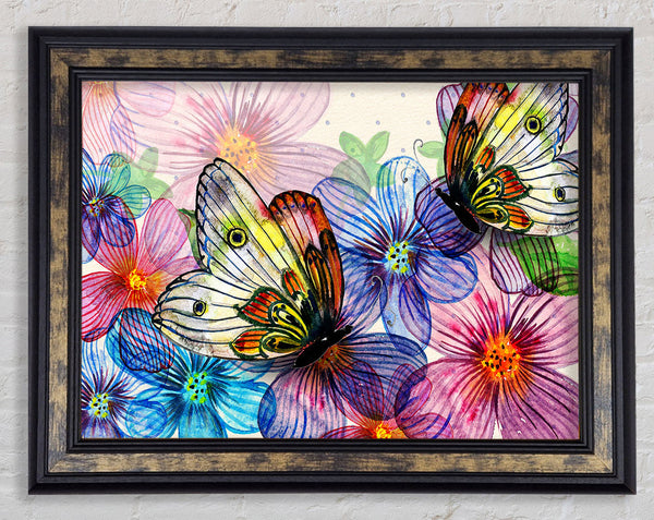 Butterfly Petal Madness Framed Print