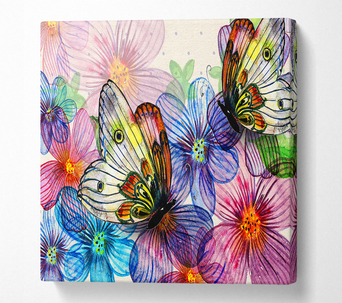  A Canvas Print of Butterfly Petal Madness Canvas Print