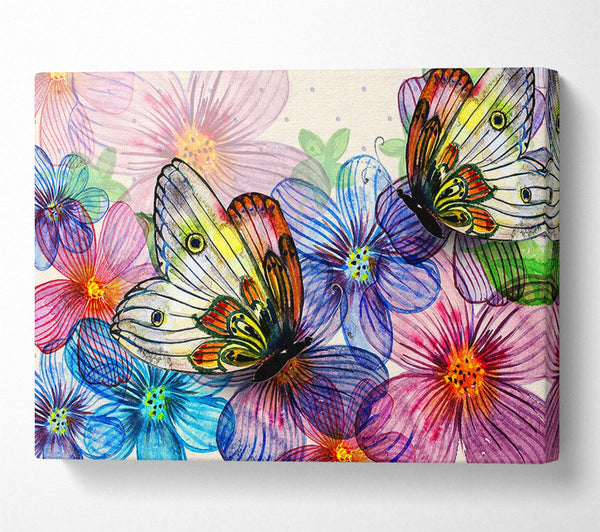 A Canvas Print of Butterfly Petal Madness Canvas Print