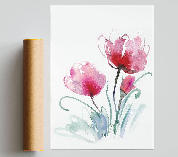 Trio Of Poppies Opening Giclee Print