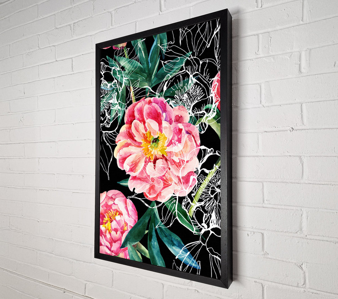  A Canvas Print of Huge Pink Flowers Canvas Print