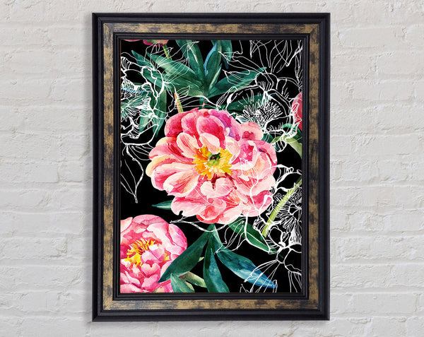 Huge Pink Flowers Framed Print