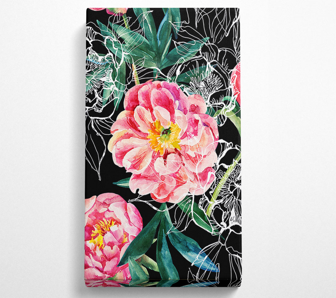  A Canvas Print of Huge Pink Flowers Canvas Print