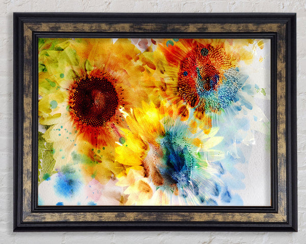 Sunflower Abstract Framed Print