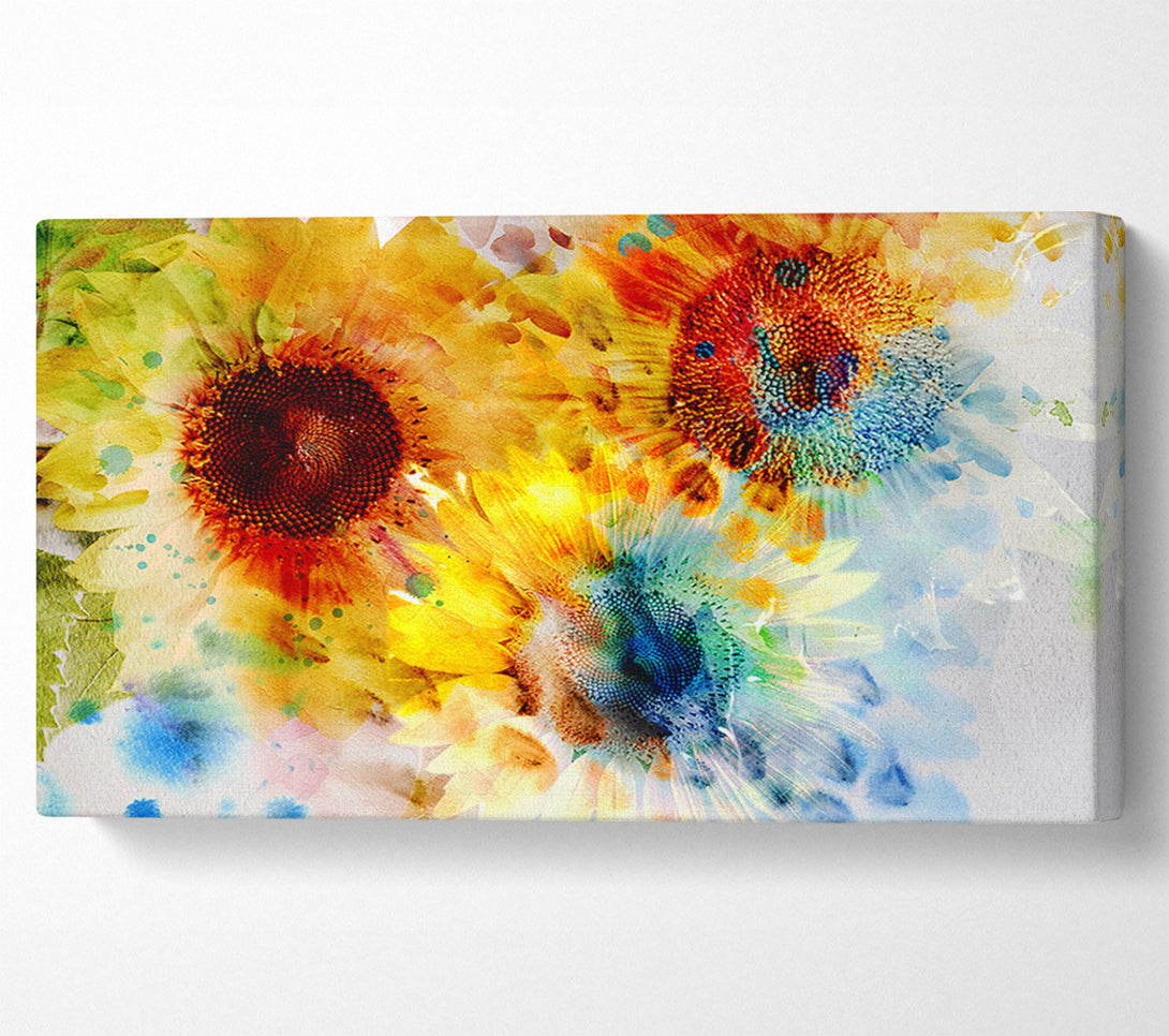  A Canvas Print of Sunflower Abstract Canvas Wall Art