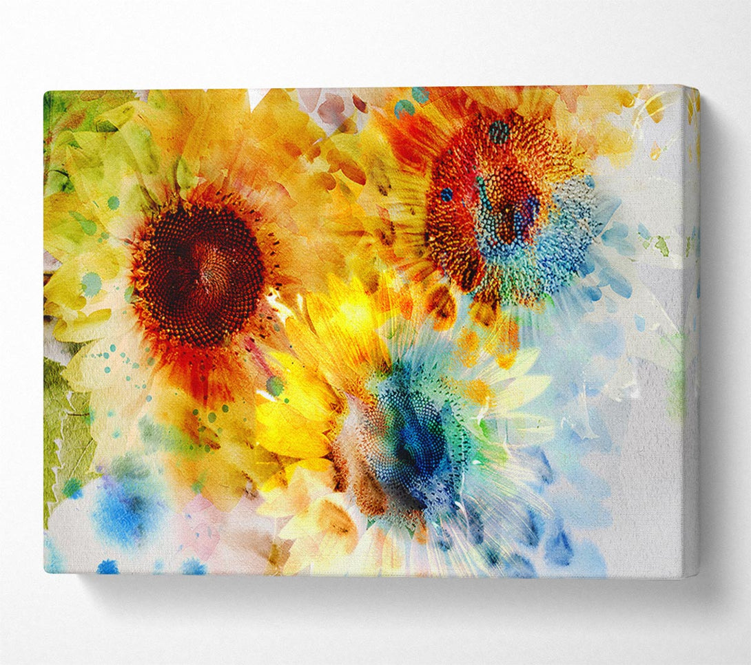  A Canvas Print of Sunflower Abstract Canvas Wall Art