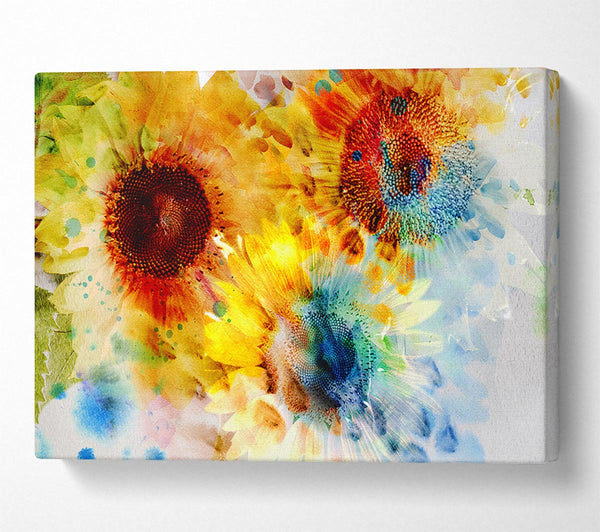  A Canvas Print of Sunflower Abstract Canvas Wall Art