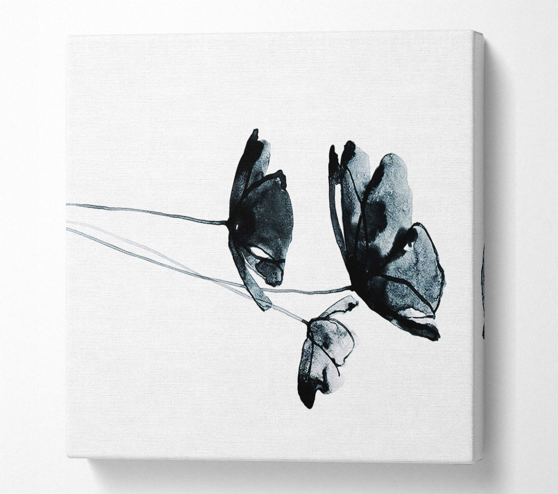  A Canvas Print of Black Poppy Abstract Canvas Wall Art