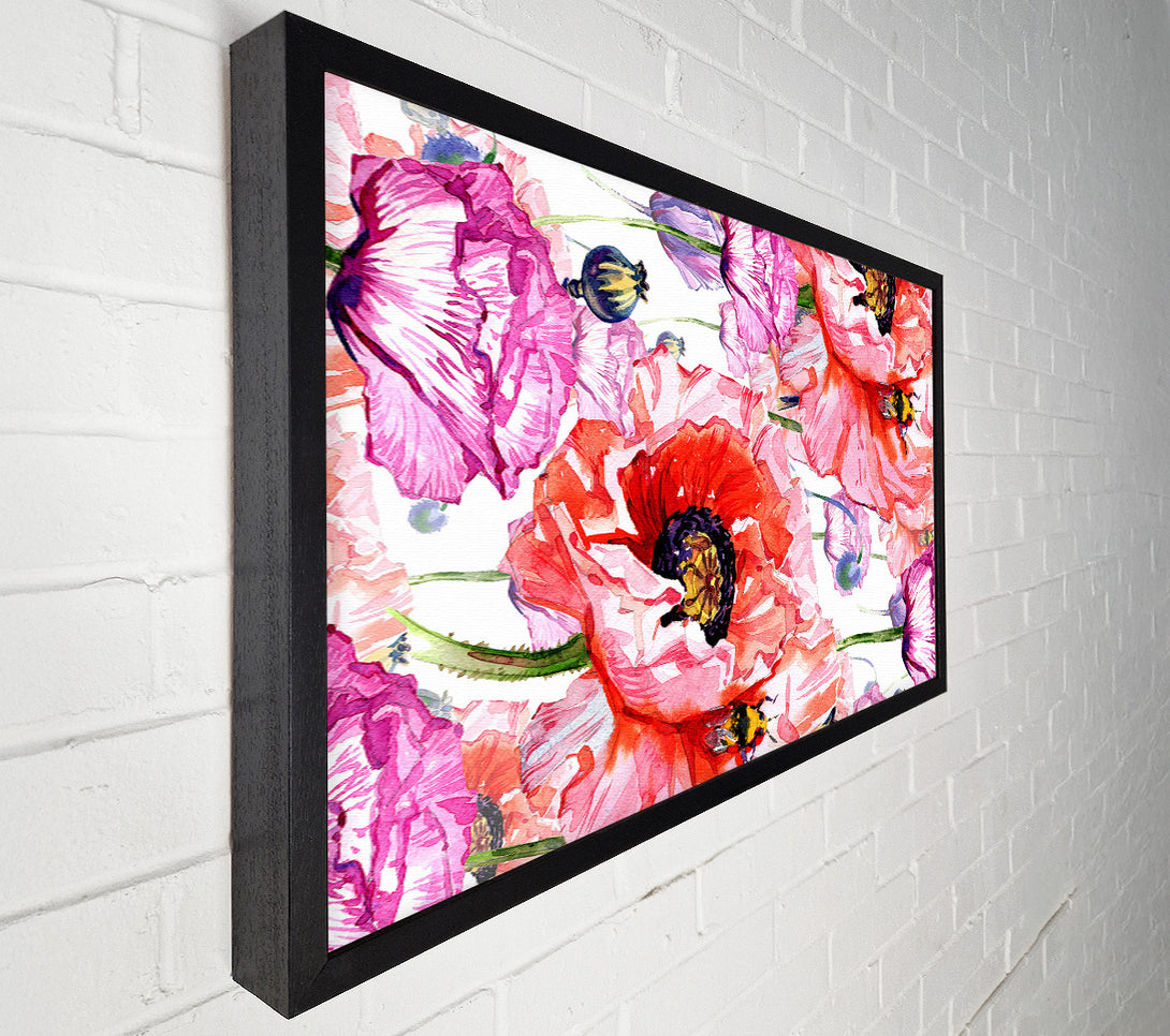  A Canvas Print of Carnation Poppy Garden Canvas Wall Art