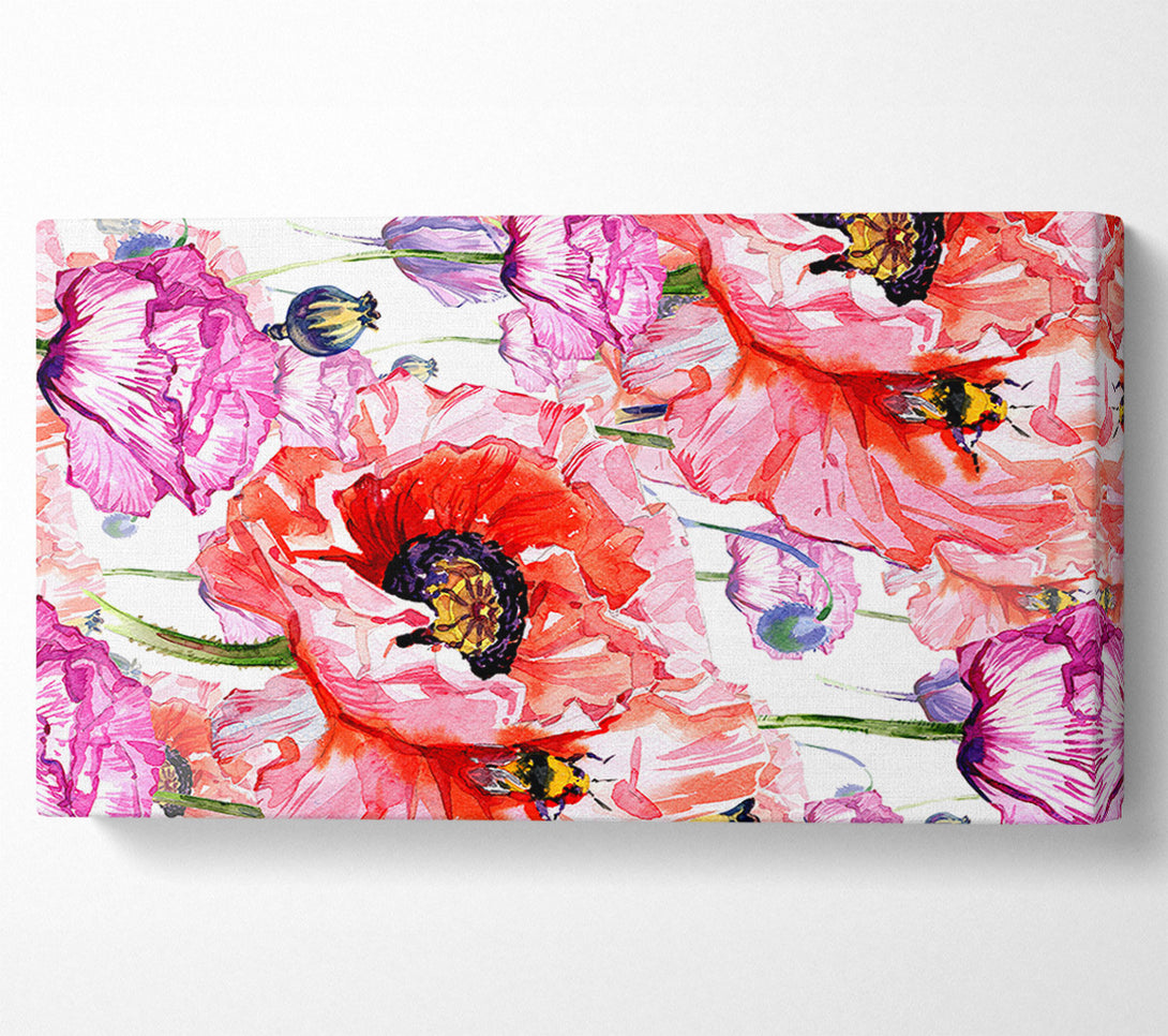  A Canvas Print of Carnation Poppy Garden Canvas Wall Art