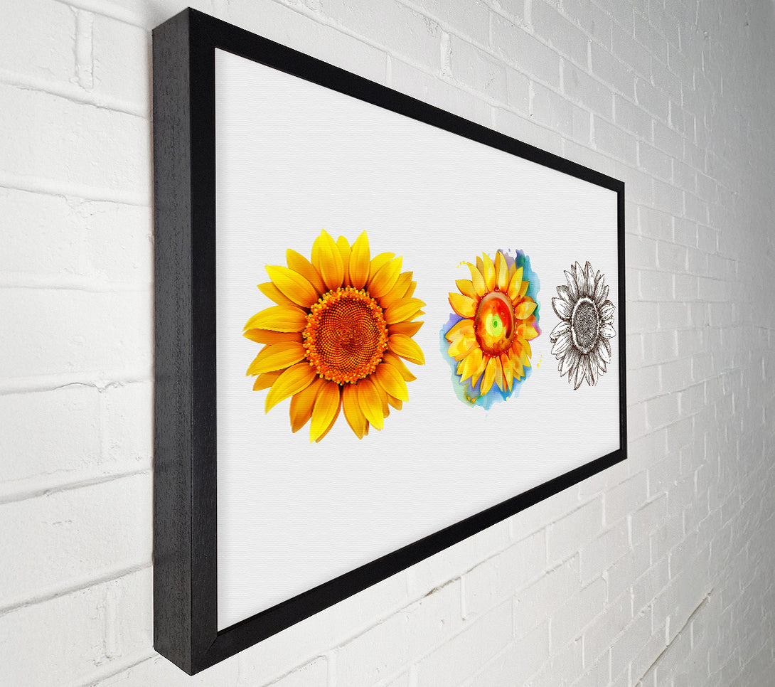  A Canvas Print of Sunflower Trio Canvas Wall Art