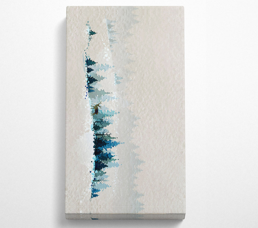  A Canvas Print of Deer In Winter Wonderland Canvas Art