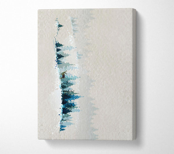  A Canvas Print of Deer In Winter Wonderland Canvas Art