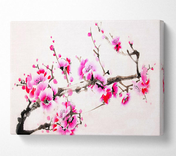  A Canvas Print of Cherry Tree Painting Canvas Print