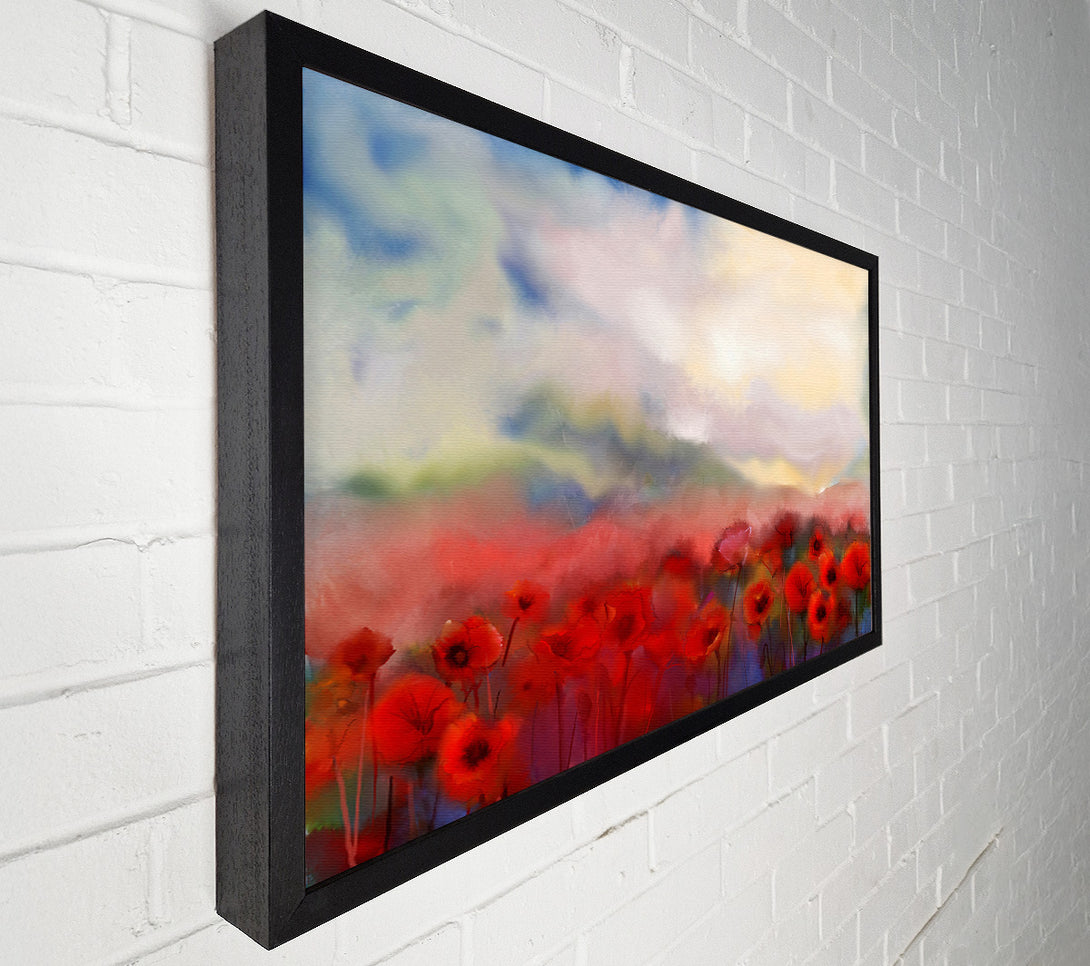  A Canvas Print of Poppy Field Abstract Canvas Wall Art