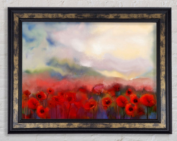 Poppy Field Abstract Framed Print