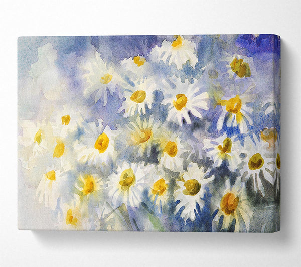  A Canvas Print of Abstract Daisy Blues Canvas Wall Art