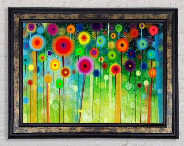 Psychedelic Flower Garden 2 Framed Print