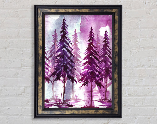 Purple Tree Line Framed Print