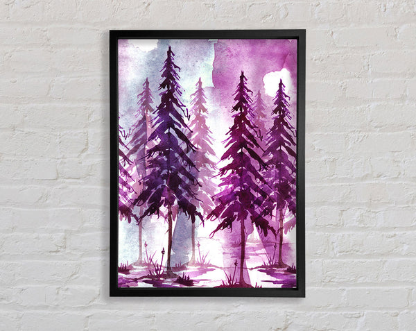 Purple Tree Line Framed Print