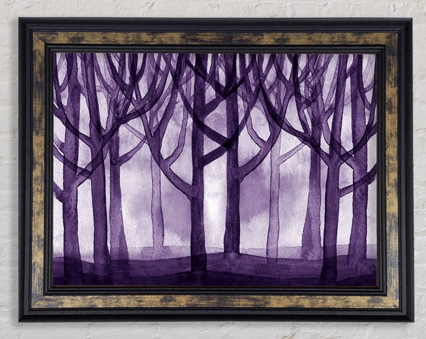 Purple Woodland Framed Print