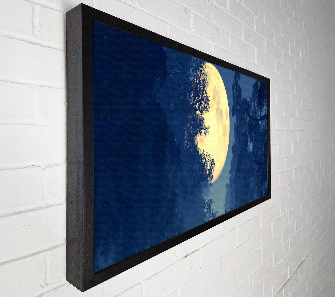  A Canvas Print of Stunning Midnight Moon Through The Trees Canvas Wall Art
