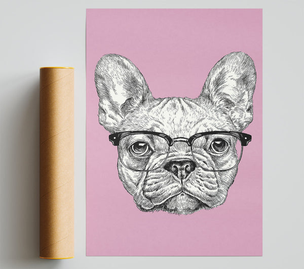 French Bulldog In Glasses Print