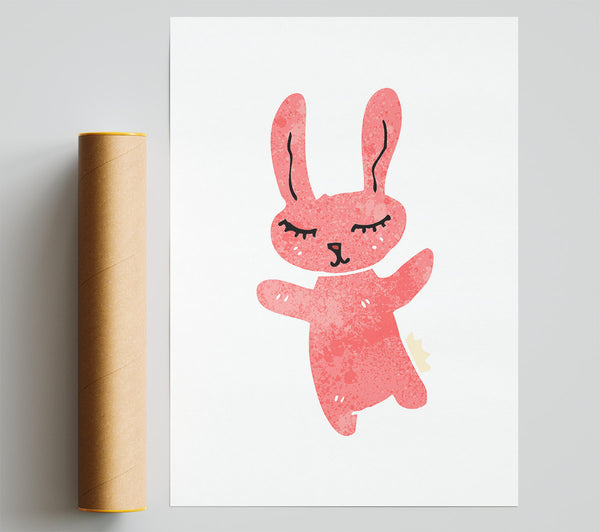 Pink Bunny Hug Poster