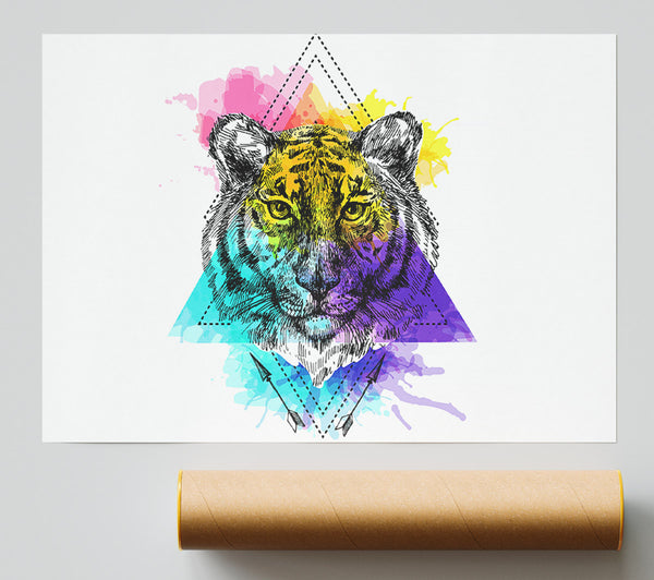 Tiger Paint Splat Giclee Print