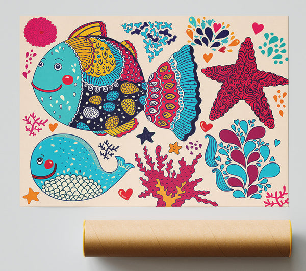 Happy Fish Poster