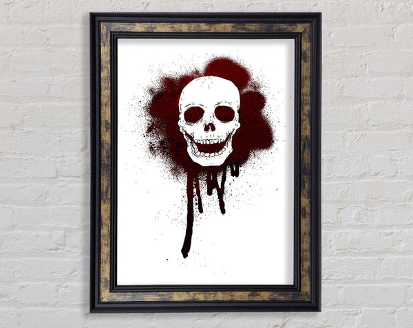Spray Paint Skull Framed Print