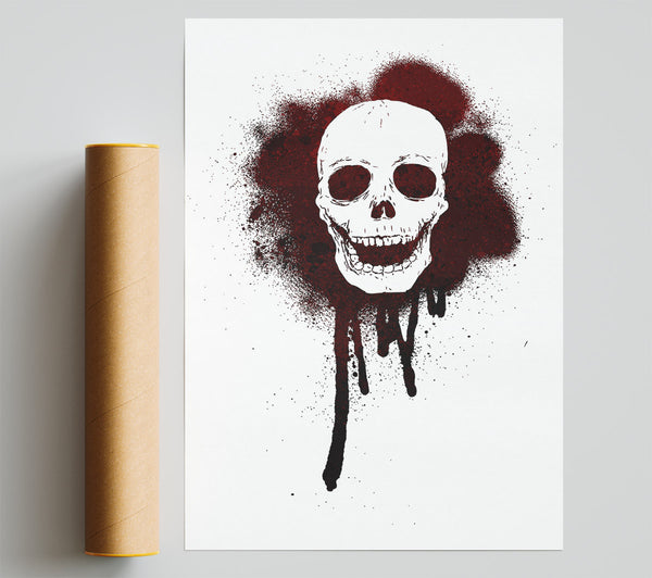 Spray Paint Skull Poster