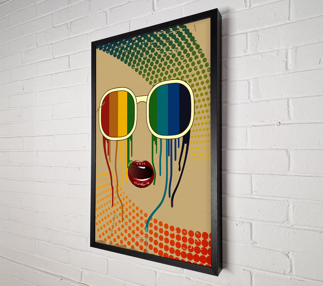  A Canvas Print of Funky Rainbow Sunglasses Canvas Art
