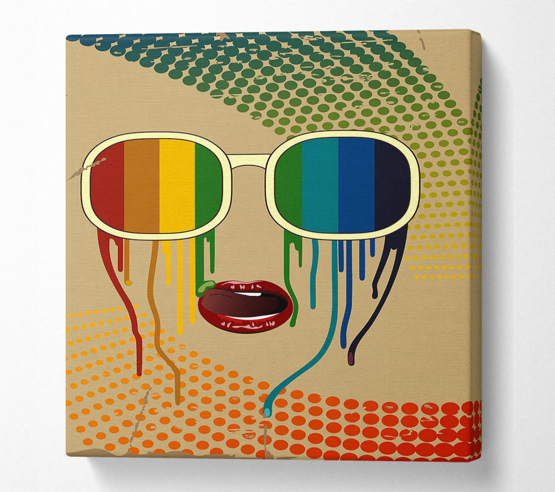  A Canvas Print of Funky Rainbow Sunglasses Canvas Art