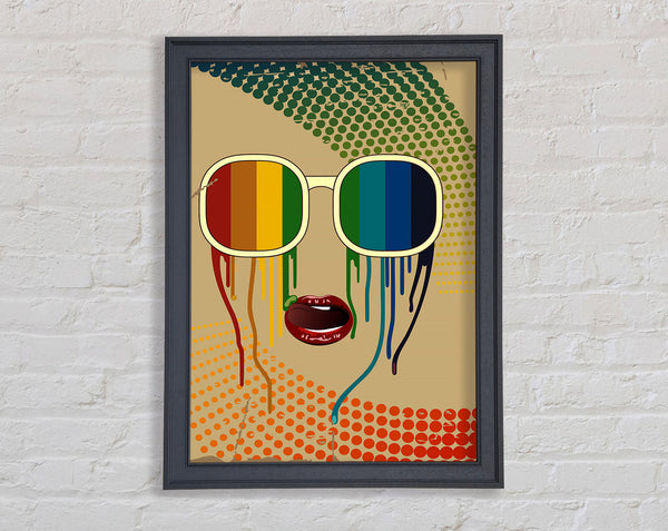 Funky Rainbow Sunglasses Framed Print