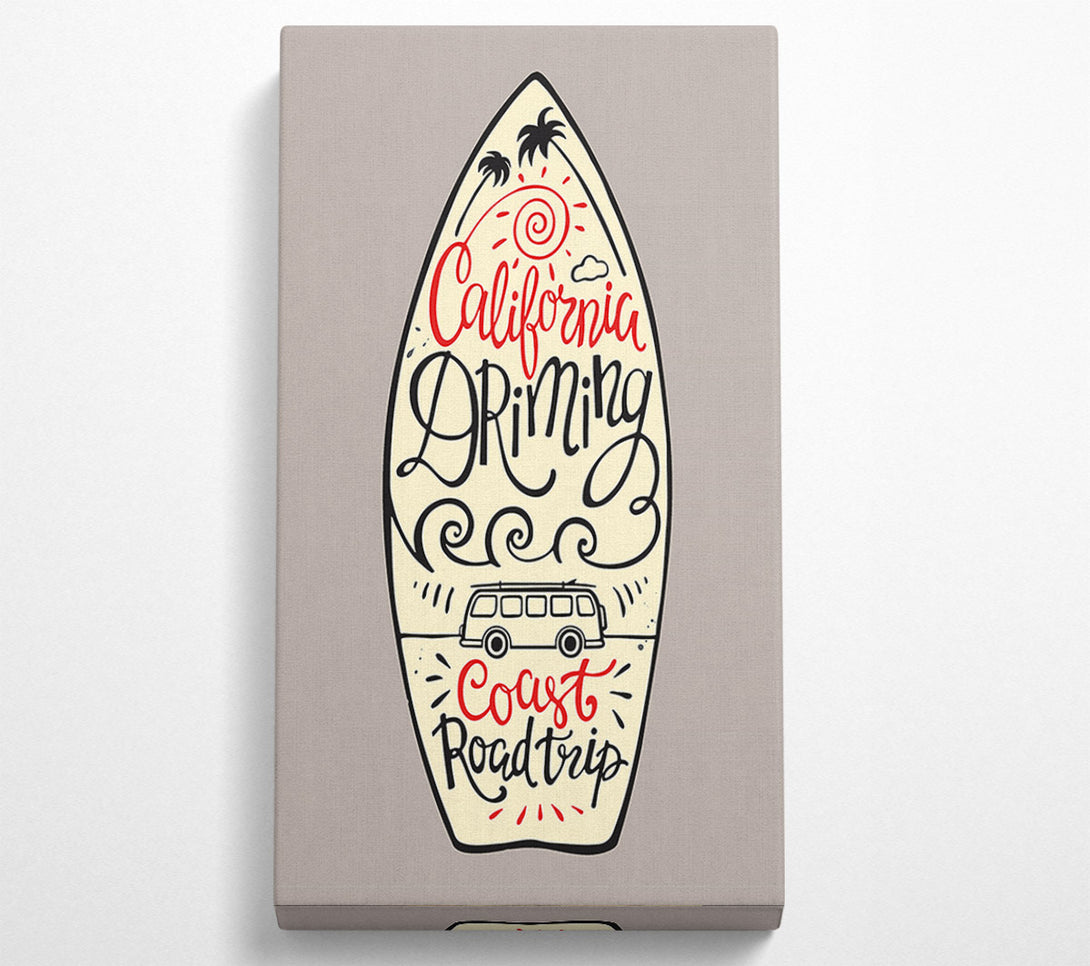 A Canvas Print of California Surf Board Canvas Wall Art