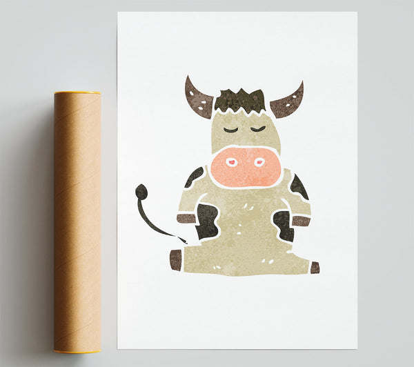 Sitting Cow Print