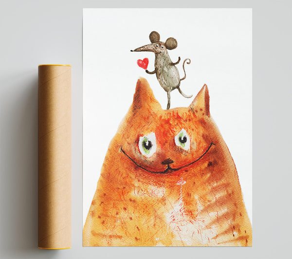 Cat And Mouse Love Poster