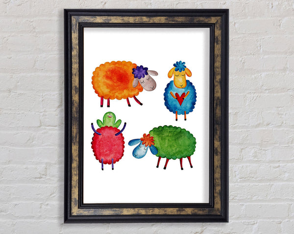 Colourful Sheep Framed Print
